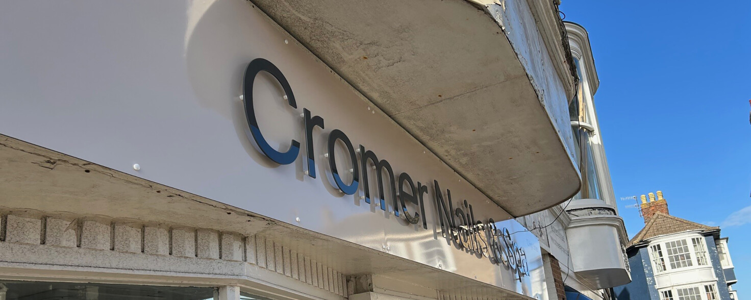 Ashley Signage Print and Display Cromer Nails and Spa stand off letters sign hero