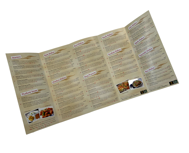 Ashley Signage Print and display printed items 10 page roll fold menu